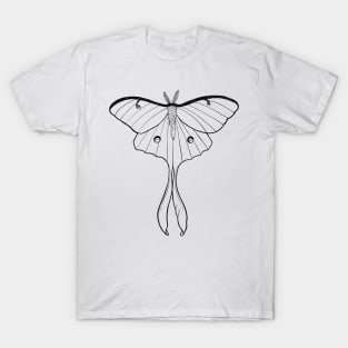 Minimalistic Luna Moth Design T-Shirt